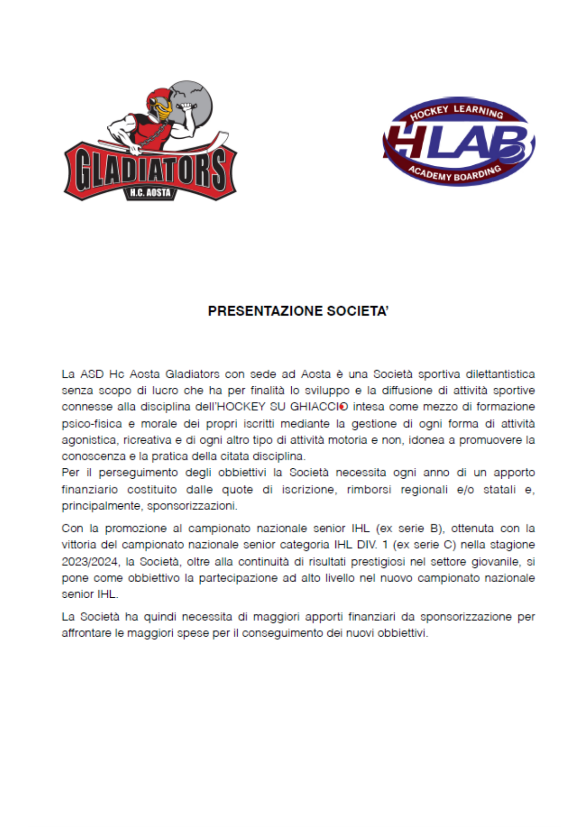 Presentazione HC Aosta 2025/26 - pagina 1